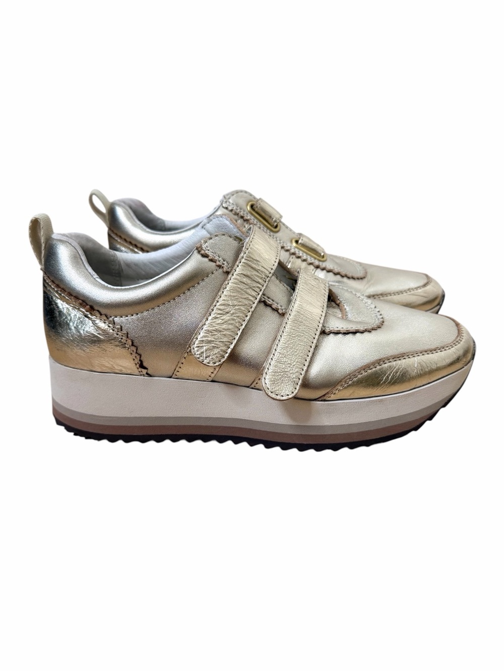 Johnston & Murphy The Gracie Leather Double strap Platform Sneakers.